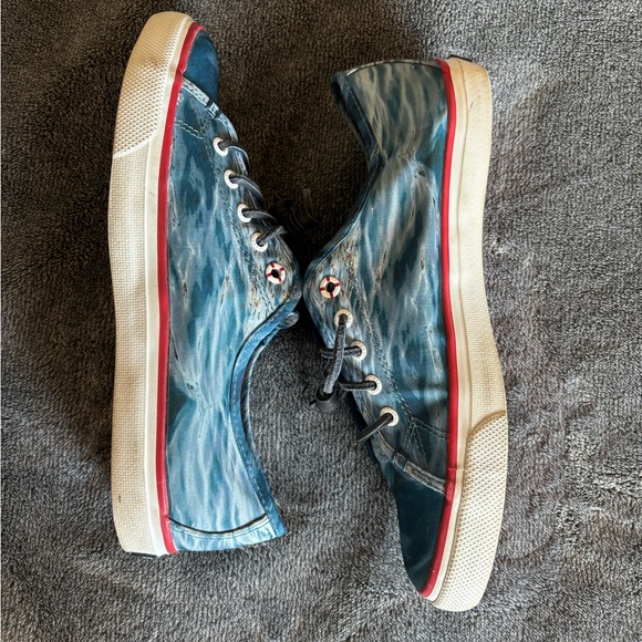 RARE blue and white Sperry Universal Studios Jaws Ltd Ed shoes size 9M - Picture 4 of 8